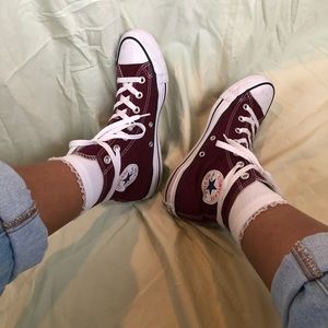 Maroon Converse Chuck Taylor High-Tops
